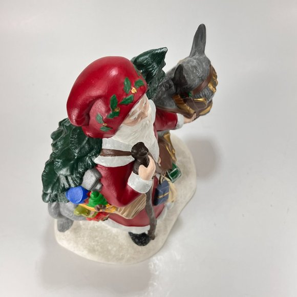 Vtg Old World Santa Claus Donkey Provincial Mold Hand Painted Ceramic 90s - Picture 8 of 15